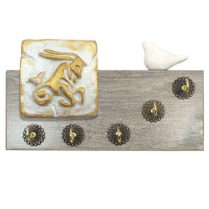 Decoratieve & Handgemaakte Wand Sleutelhouder Model Geit