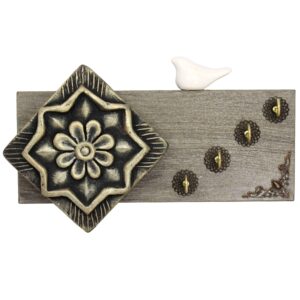 Decoratieve & Handgemaakte Wand Sleutelhouder met Vogel Design