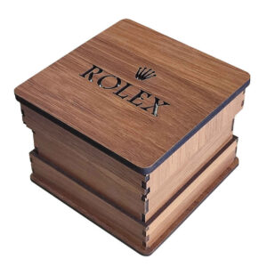 Luxe Houten Rolex Horlogedoos – Bruin met Slot