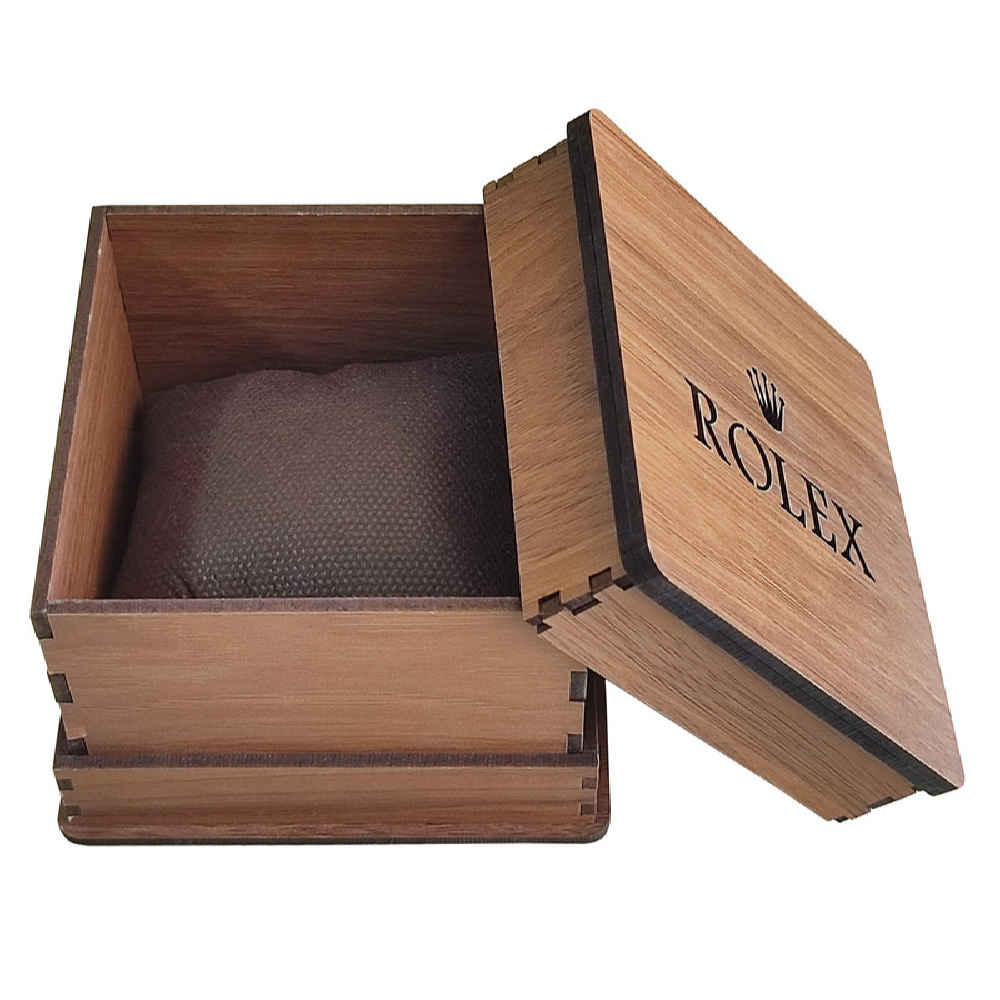 Luxe Houten Rolex Horlogedoos – Bruin met Slot