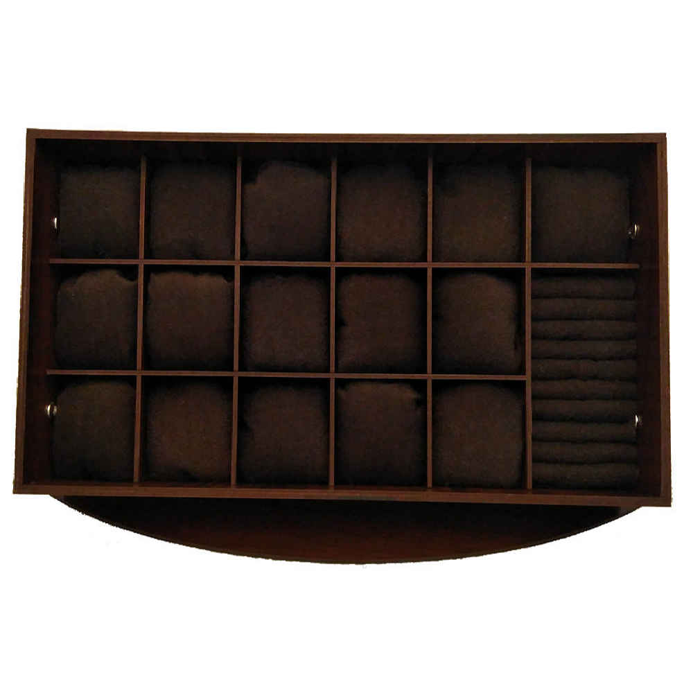 Houten Horlogedisplay – 16 Vakken met Kussens