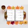 1403 Perzisch Dagplanner Notitieboek met Wit Bloemontwerp