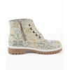 Graffiti Print Enkellaars voor Dames – Bloemenpatroon