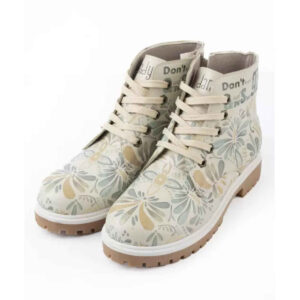 Graffiti Print Enkellaars voor Dames – Bloemenpatroon