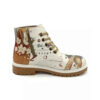 Graffiti Print Enkellaars voor Dames – Synthetisch Leer & Lage Hak Roper
