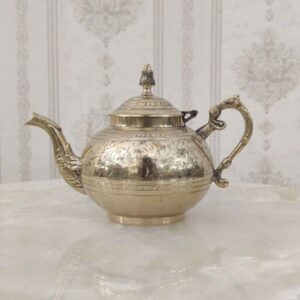 Messing Theepot Hand-Gegraveerd – Elegant Geëtst Design Bahar