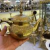 Perzische Messing Theepot – Handgemaakt met Elegant Bloemmotief Lux