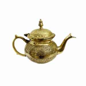 Perzische Messing Theepot – Handgemaakt met Elegant Bloemmotief Lux