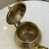 Perzische Messing Theepot – Handgemaakt met Elegant Bloemmotief Lux