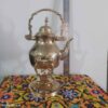 Messing Theepot & Warmer Hand-Gegraveerd – Elegant Geëtst Design Goud