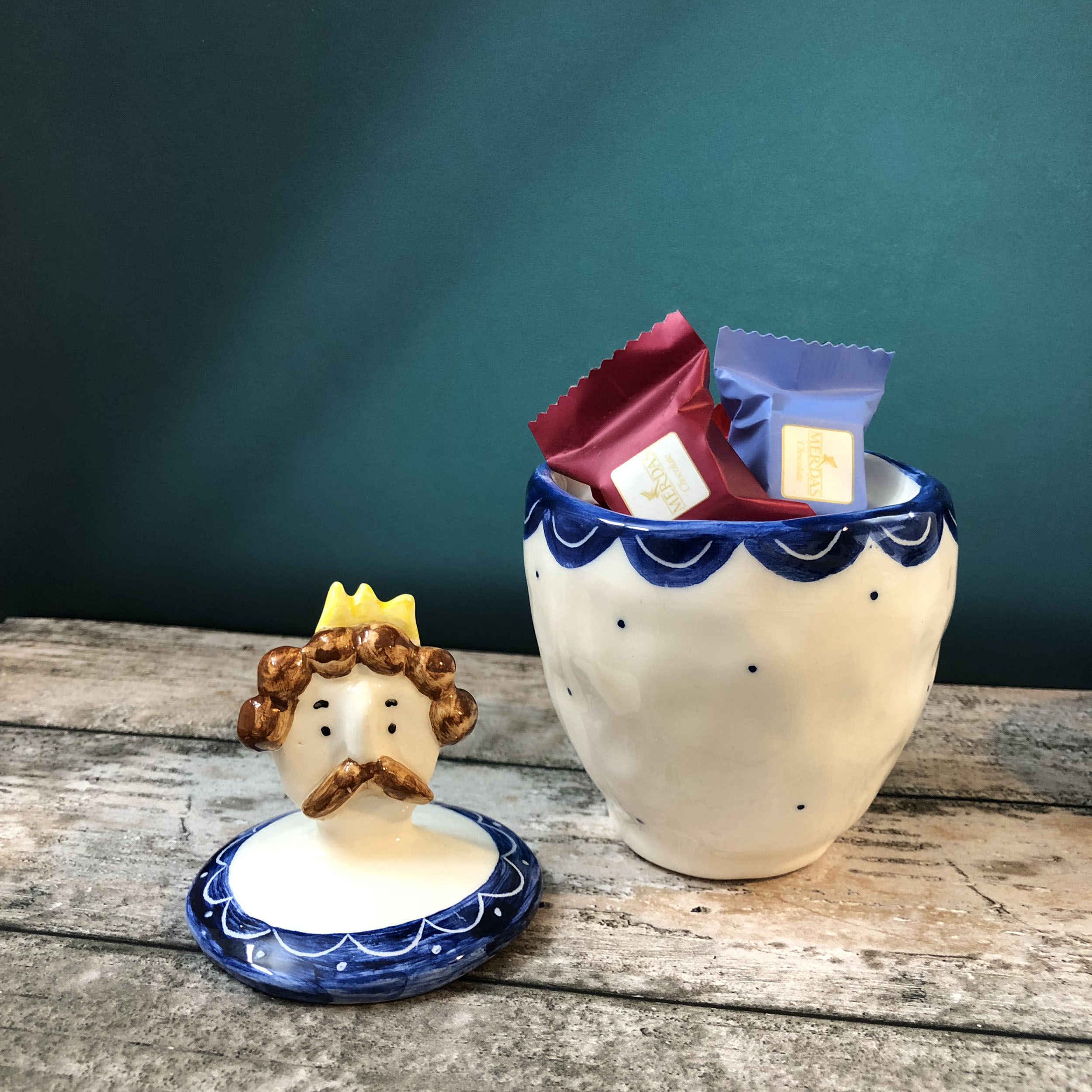Keramische Suikerpot met Deksel Artistieke Stijl Pop Koning