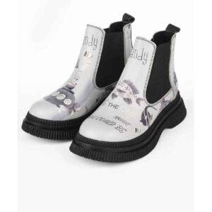 Graffiti Print Chelsea Laarzen – Synthetisch Leer met Vissenpatroon