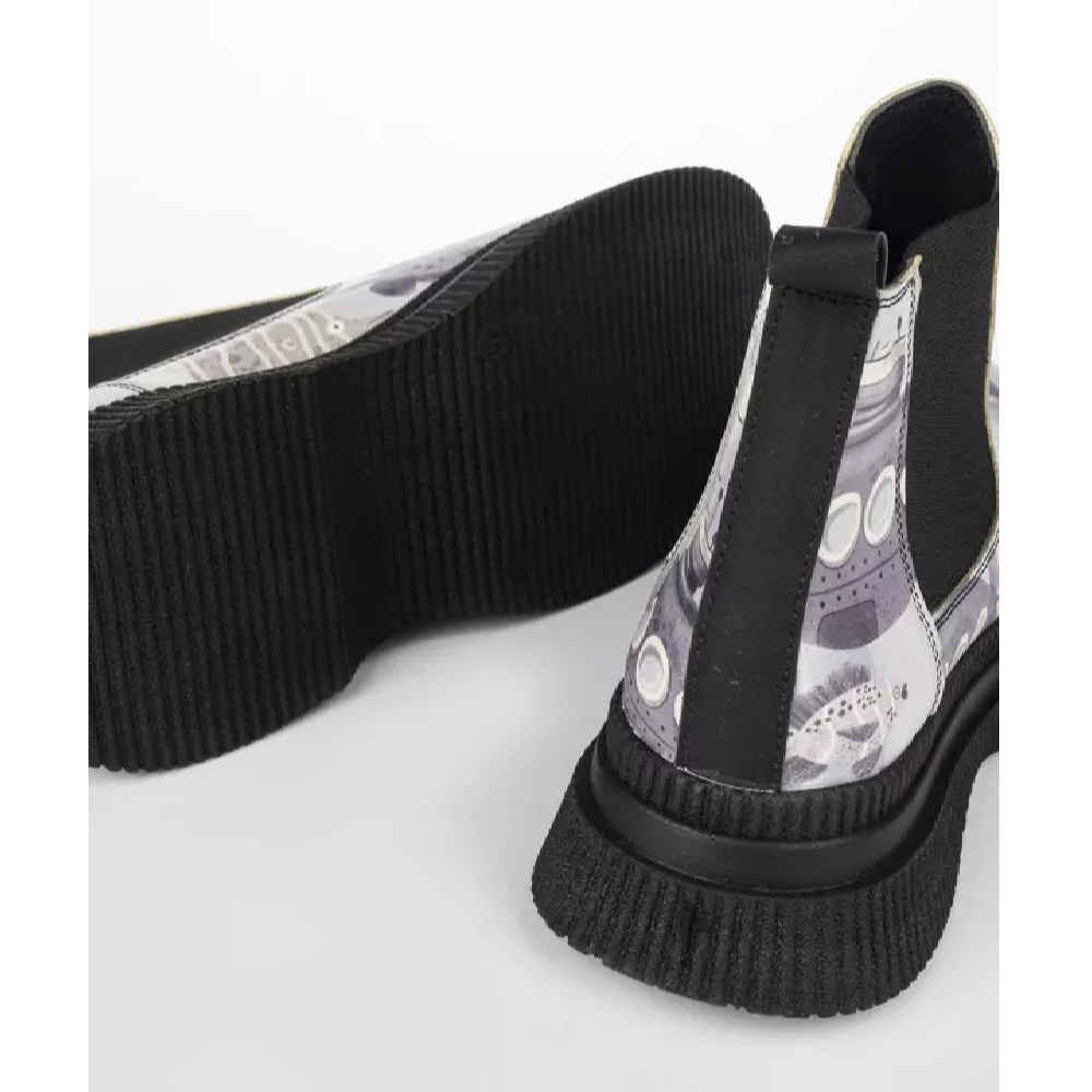 Graffiti Print Chelsea Laarzen – Synthetisch Leer met Vissenpatroon