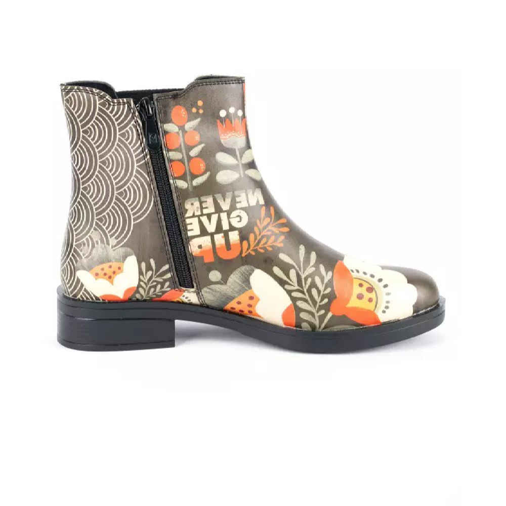 Graffiti Print Chelsea Laarzen – Synthetisch Leer met Bloemenpatroon