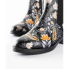 Graffiti Print Chelsea Laarzen – Synthetisch Leer met Oranje Bloemenpatroon