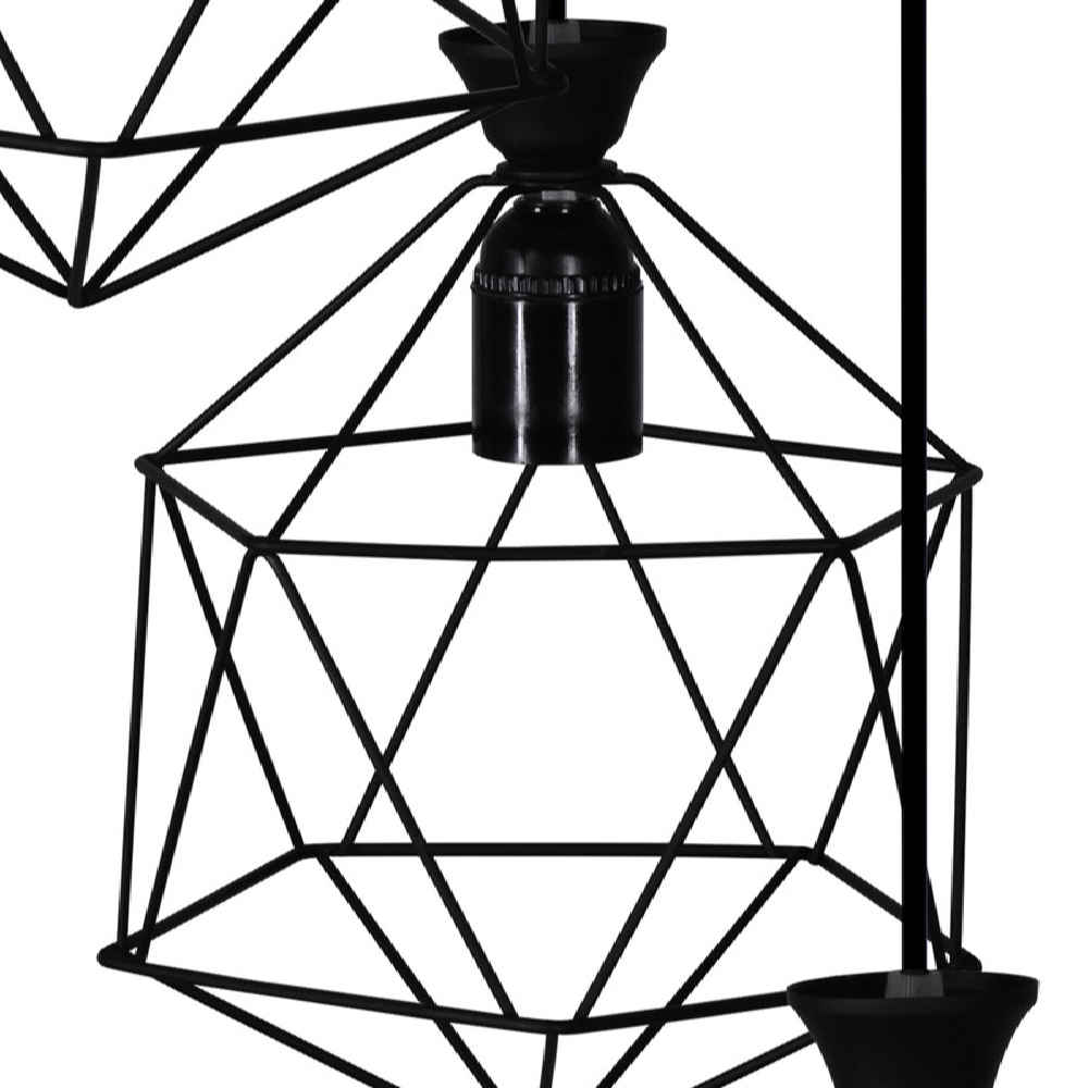 Metalen Cluster Hanglamp Diamant – Geometrisch Zwart