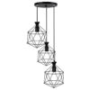 Metalen Cluster Hanglamp Diamant – Geometrisch Zwart