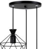 Metalen Cluster Hanglamp Diamant – Geometrisch Zwart