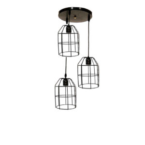 Metalen Hanglamp Kooi – Model Nour Zwart