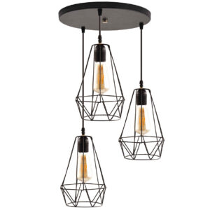 Metalen Cluster Hanglamp Diamant – 3-Lichts