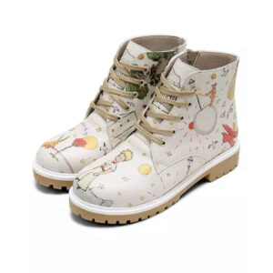 Graffiti Print Enkellaars voor Dames – Synthetisch Leer