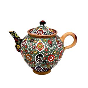 Decoratieve Aardewerk Theepot met Intricaat Paisley Emaille Design