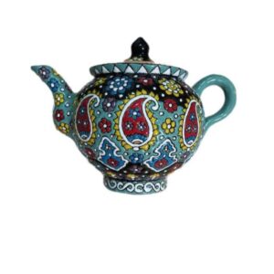 Decoratieve Aardewerk Theepot met Paisley Minakari Emaille Design