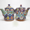 Decoratieve Aardewerk Theepot met Blauw Minakari Emaille Design