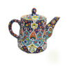 Decoratieve Aardewerk Theepot met Blauw Minakari Emaille Design