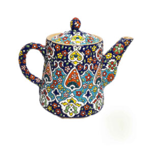 Decoratieve Aardewerk Theepot met Blauw Minakari Emaille Design