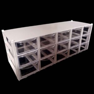 Plastic Lade-opbergdoos met 15 Vakjes & 3 Rijen