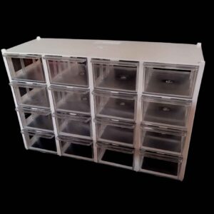 Plastic Lade-opbergdoos met 16 Vakjes & 4 Rijen