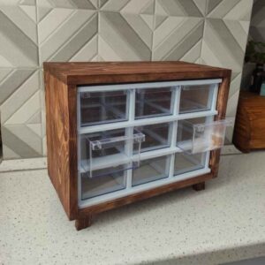 Elegante houten opbergbox met 9 vakjes