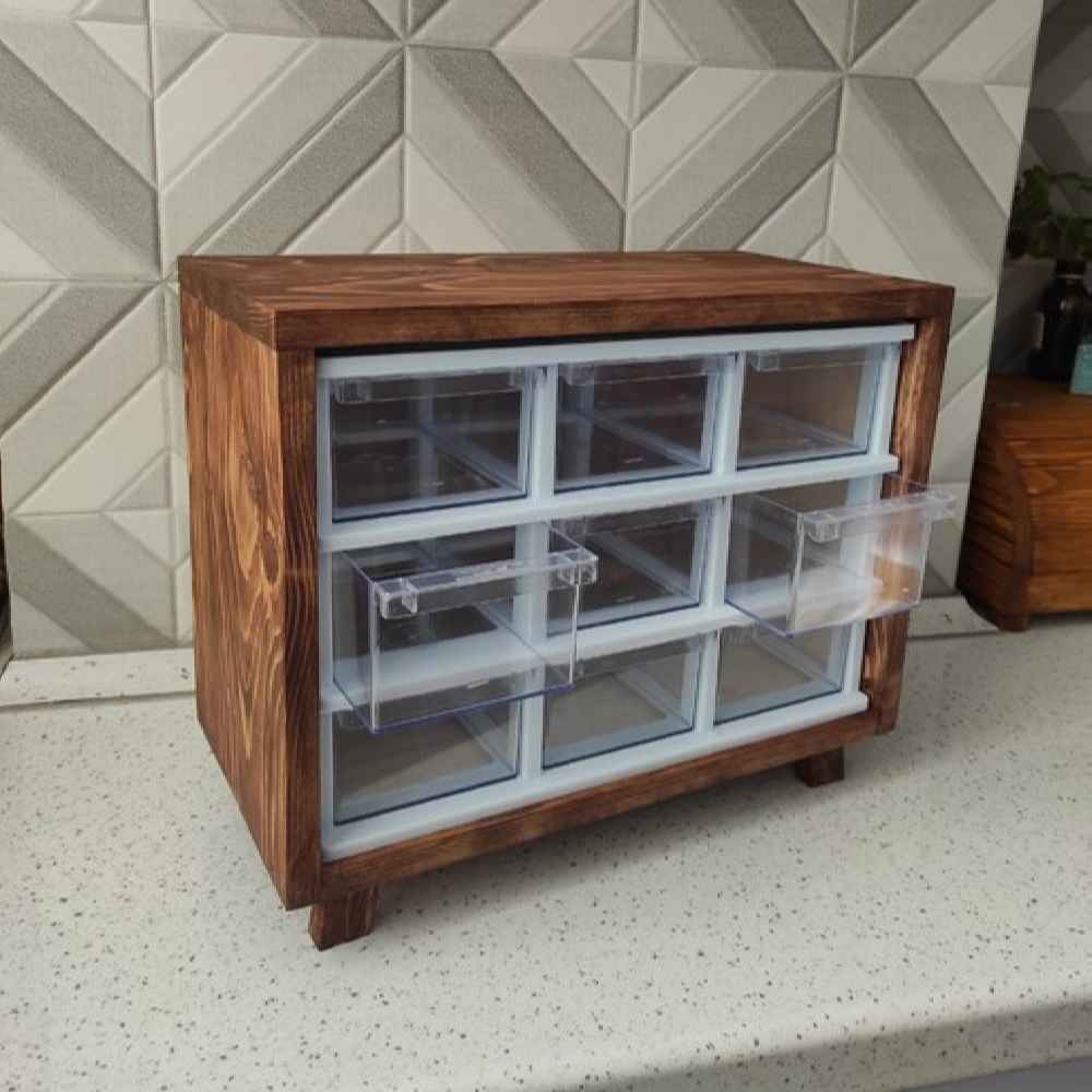 Elegante houten opbergbox met 9 vakjes