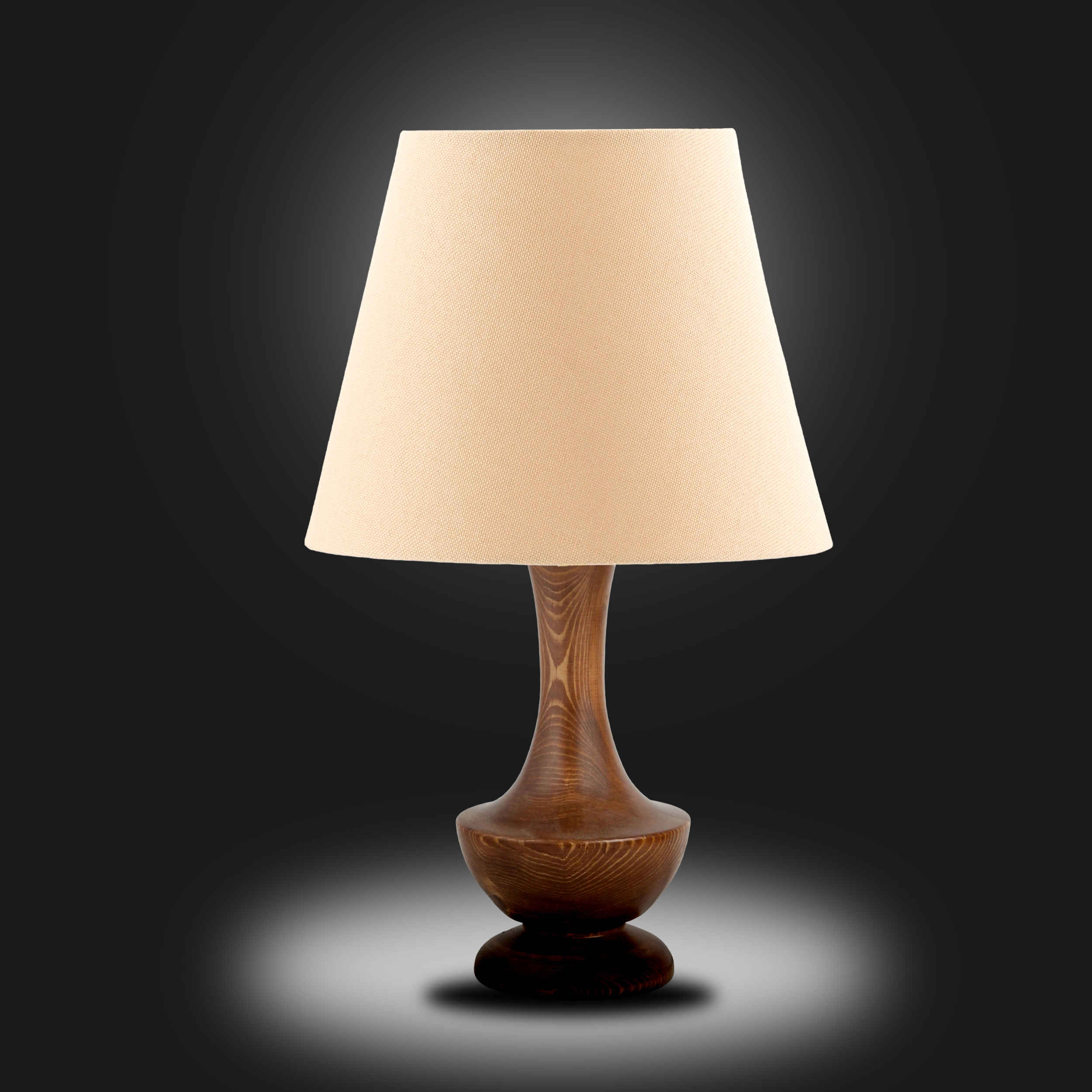 Accent Houten Tafellamp met Stoffen Kap Raha