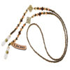 Gekralen Brillenketting – Bruin Steen