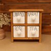 Handgemaakte Kast met 4 Keramische Laden en Houten Doos