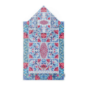 Islamitische Gebedsmat Fluweel Sajadah met Bloemen- & Vlinderpatroon