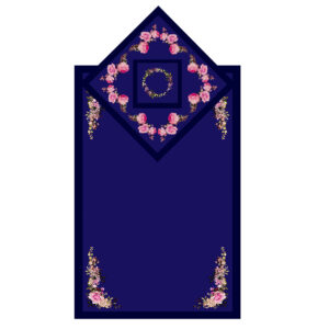Islamitische Gebedsmat Fluweel Sajadah met Roze Bloemenpatroon