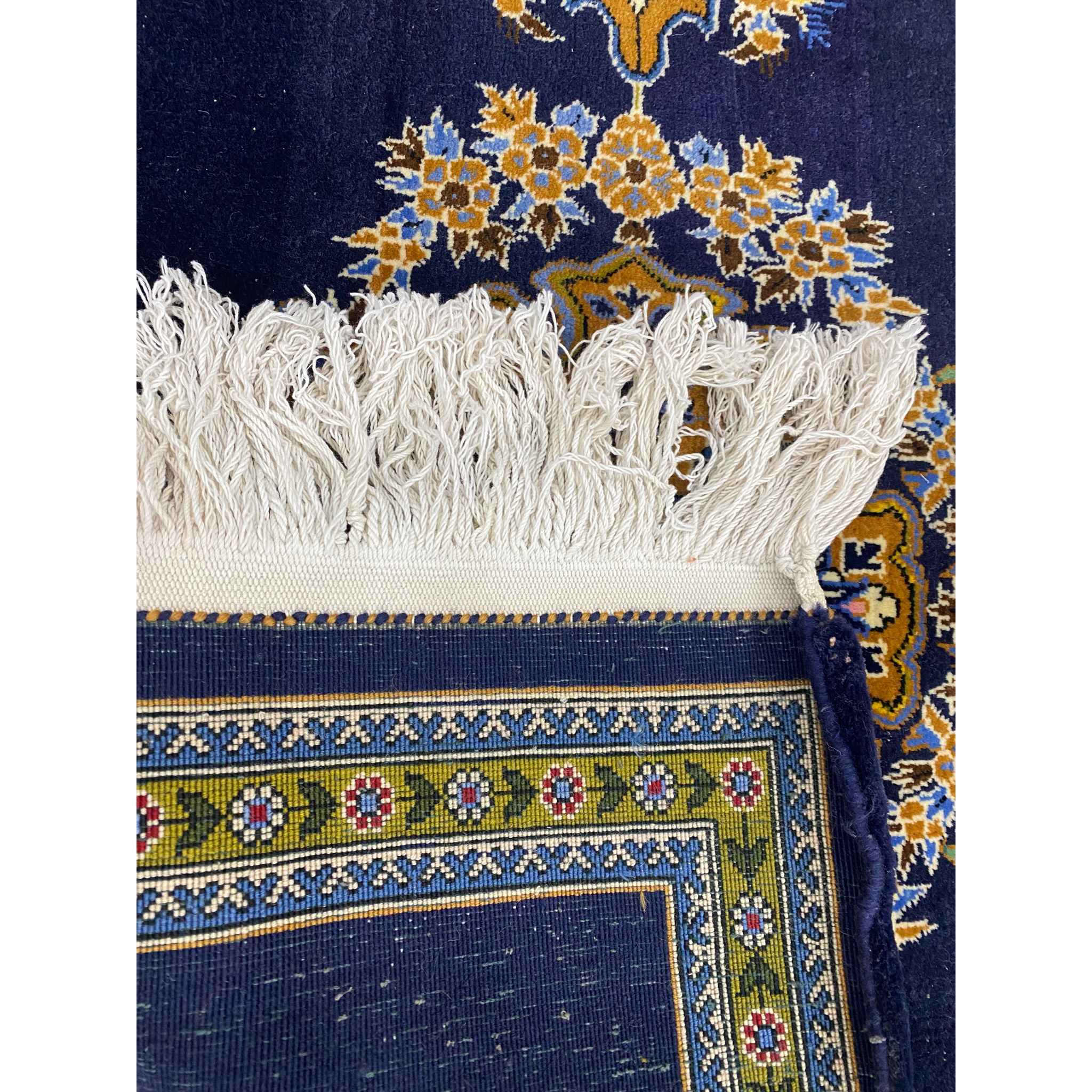 Authentiek Perzisch Gebedskleed Handgeknoopt – Marineblauw