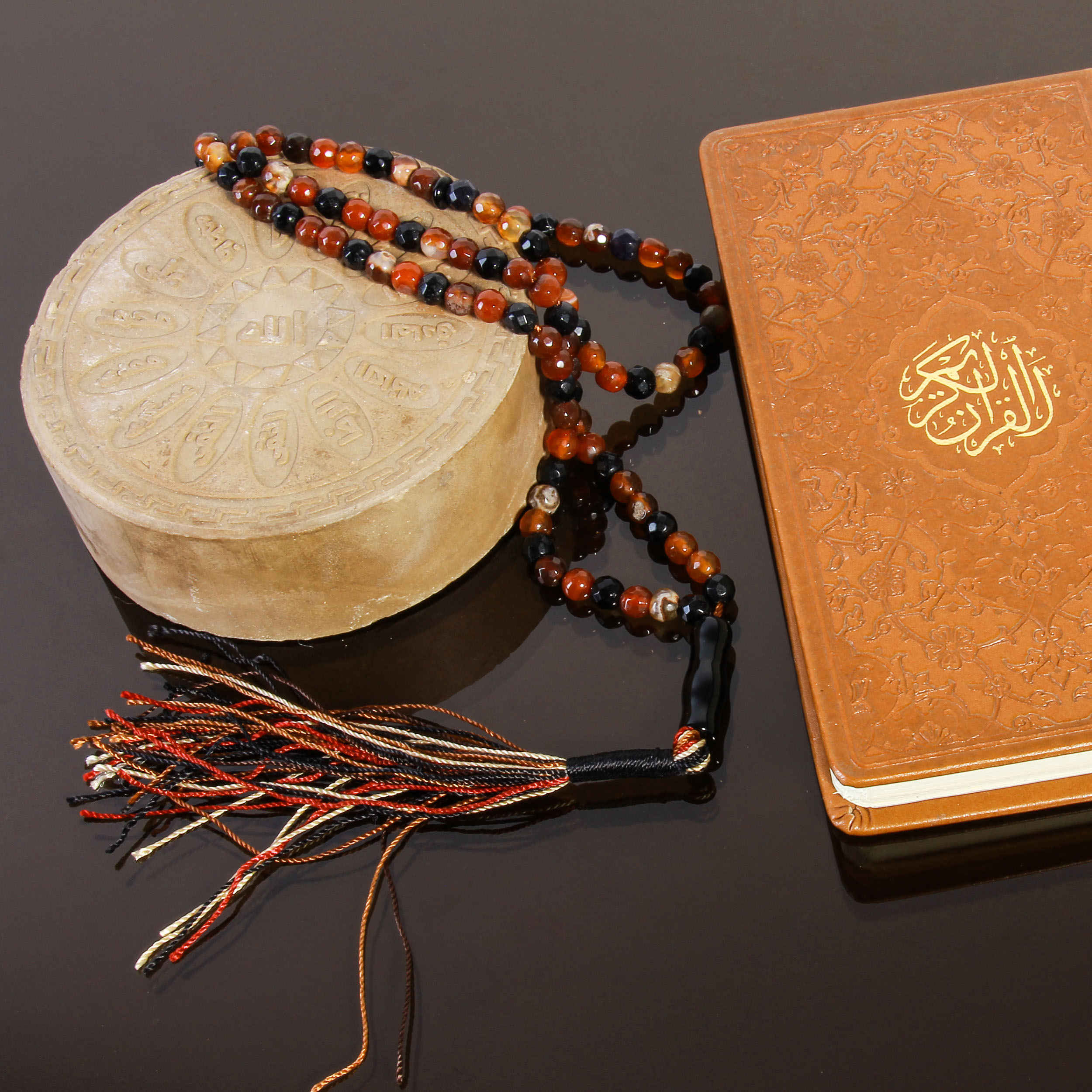 Islamitische Agaat Rozenkrans – 101 Gebedskralen Tasbih Bruin