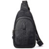 Leren Schoudertas met Band – Polyester Katoenen Voering