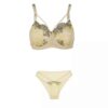 Crème Geborduurde Lingerieset – Verstelbaar
