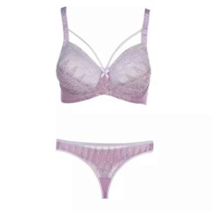 Geborduurde Kanten Lingerieset – Lila Mesh