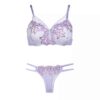Tweedelige Kanten Lingerieset – Lila Mesh