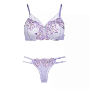 Tweedelige Kanten Lingerieset – Lila Mesh