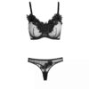 Sexy Zwarte Lingerieset – Guipure Kant Bloemen
