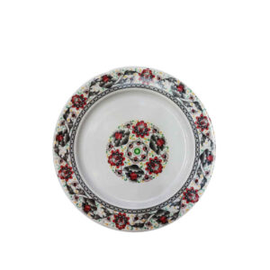 Witte Melamine Serviesset – Bloemmotief (Set van 6)
