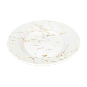 Witte Melamine Bordenset – Marmerontwerp (Set van 6)