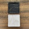 Melamine Bordenset Vierkant – Wit Marmerontwerp (3-delig)